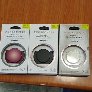 PopSocket Magnetic Phone Grip & Stand - Purple, Black, and White